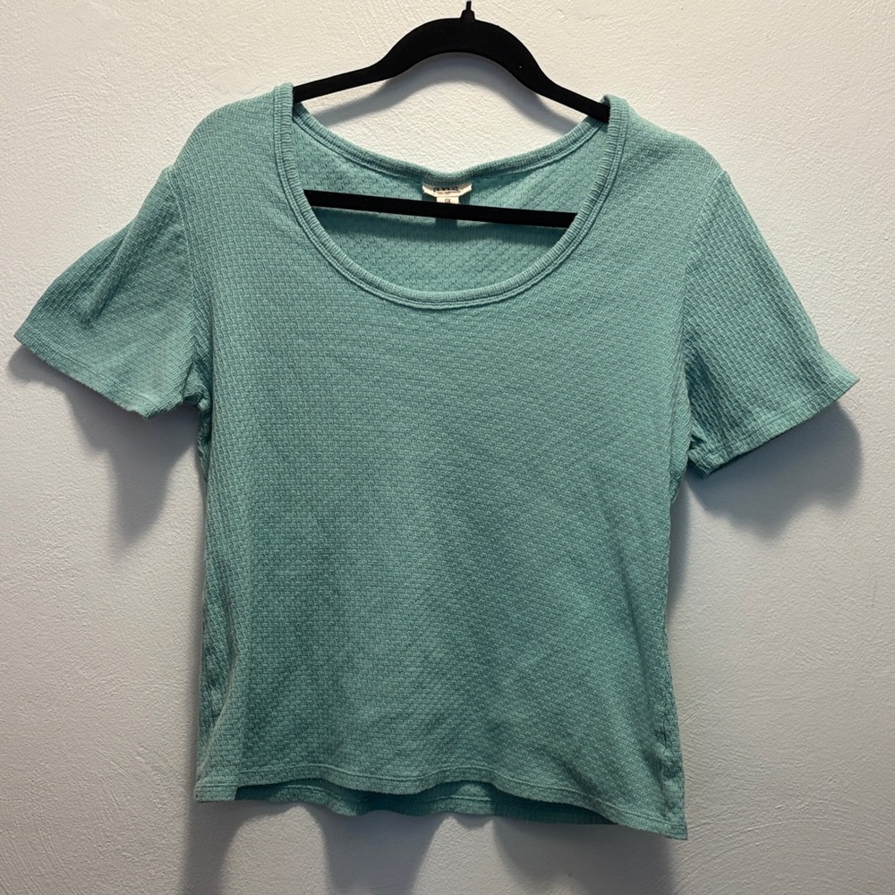 Women's Aqua Short Sleeve Top